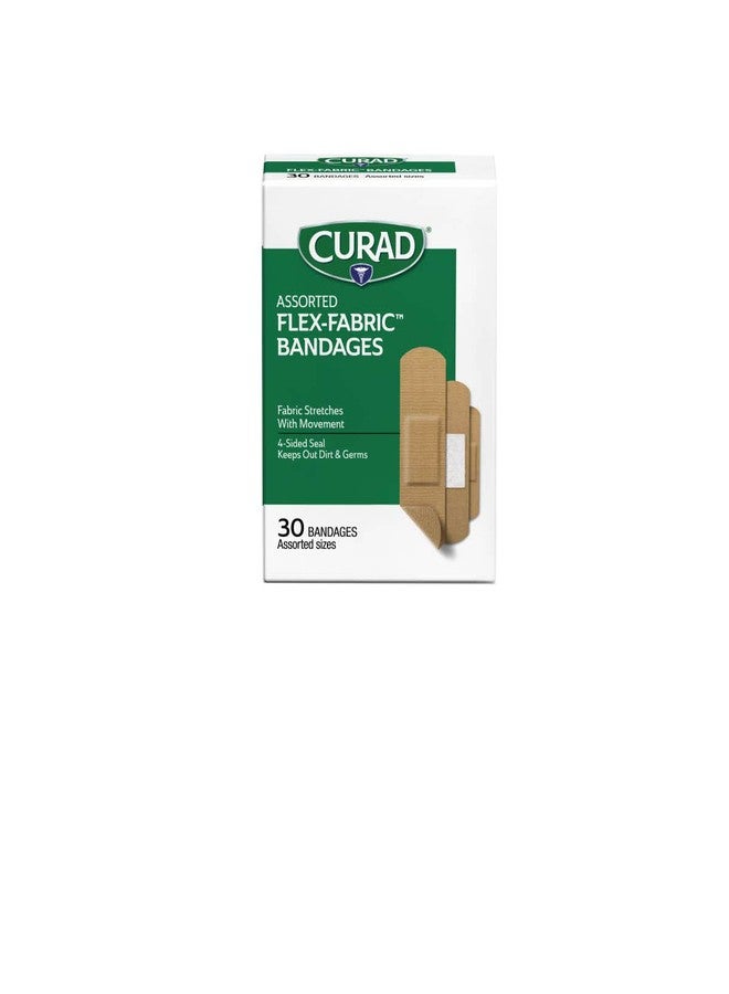 Curad Flex-Fabric Adhesive Bandages, Assorted Sizes, 30 Count - Image 1